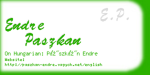 endre paszkan business card